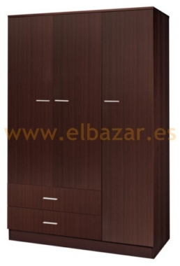 Armario 3 puertas color wengue
