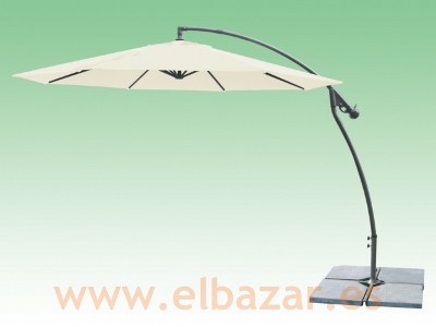 Sombrilla/parasol con pie lateral, 3 metros de diámetro.
