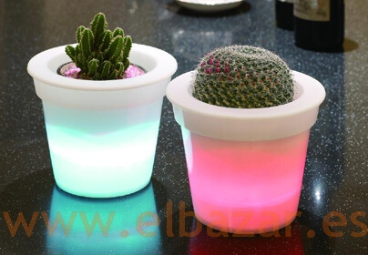 Maceteras con luz LED de colores, para sobremesa y estantes