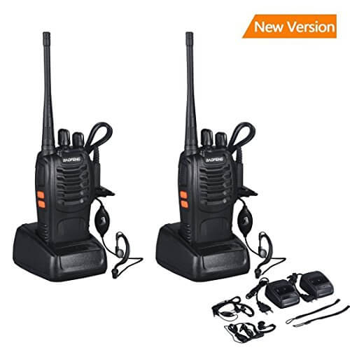 walkie talkie, BF-888S transceptor recargable 16 Canales con alcance de hasta 6 km y 5W